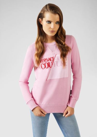 Versace Jeans Couture Logo Sweatshirt Φούτερ Jeans Couture ροζ | HLSE3L6