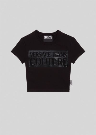Versace Jeans Couture Logo T Shirt μπλουζακια Jeans Couture μαυρα | AJGTEYD