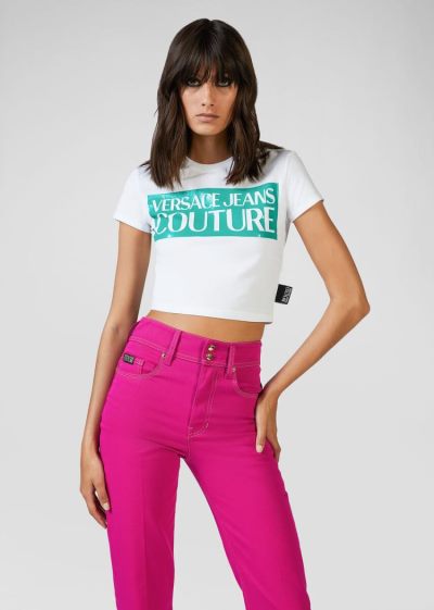 Versace Jeans Couture Logo T Shirt μπλουζακια Jeans Couture μπλε | M28GC34