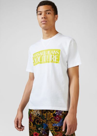 Versace Jeans Couture Logo T Shirt μπλουζακια Jeans Couture κίτρινα | O38KZXM