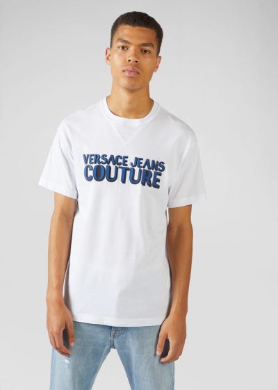 Versace Jeans Couture Logo T Shirt μπλουζακια Jeans Couture ασπρα | U2250AQ