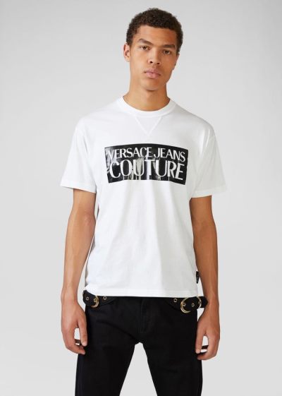 Versace Jeans Couture Logo T Shirt μπλουζακια Jeans Couture μαυρα | YM07SF0