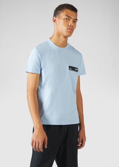 Versace Jeans Couture Rubber Logo T Shirt μπλουζακια Jeans Couture μπλε | CYBRTC0