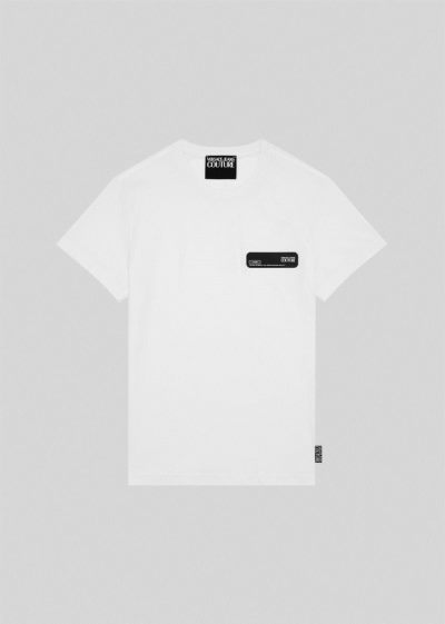 Versace Jeans Couture Rubber Logo T Shirt μπλουζακια Jeans Couture ασπρα | PRUYU7W