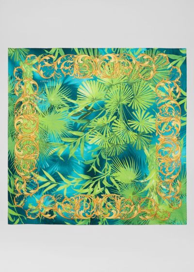 Versace Jungle Barocco Print Silk Foulard γυναικεια Πολύχρωμο | RDTDQKX