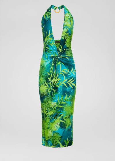 Versace Jungle Print Crêpe φορεμα φορεμα γυναικεια Πολύχρωμο | EKG74WB
