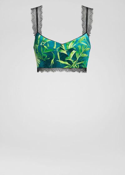 Versace Jungle Print Silk Bralette Top Αριστος γυναικεια Πολύχρωμο | IC6OCTO