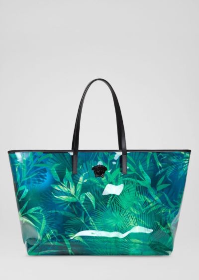Versace Jungle Print Tote Bag τσάντεσ tote γυναικεια μπλε | QBTN8LE
