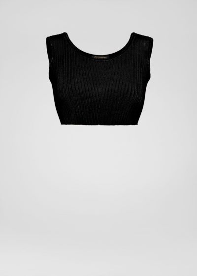 Versace Knit Crop Top Πουλόβερ γυναικεια μαυρα | KMGO51S