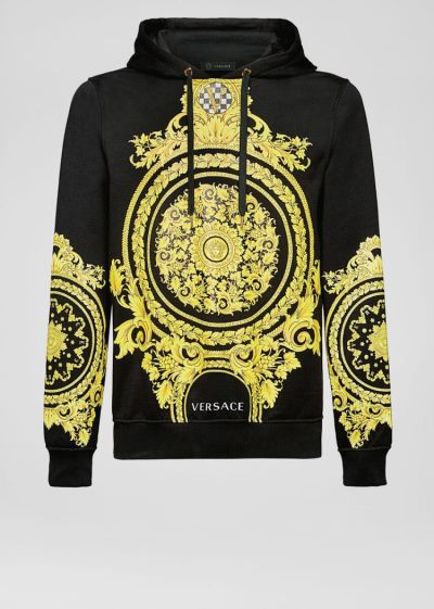 Versace Le Pop Classique Print Hoodie Φούτερ ανδρικα μαυρα | JX4UO0L