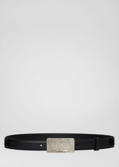 Versace License Plate Logo πόρπης Belt ζωνη ανδρικα μαυρα | SNPTLST