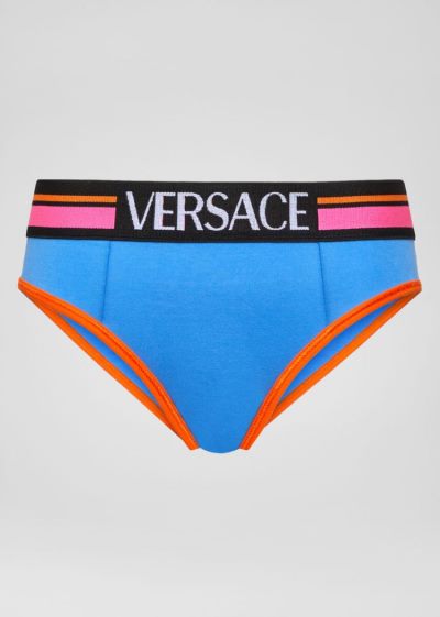 Versace Logo Briefs εσωρουχα γυναικεια μπλε | 56C0MM4