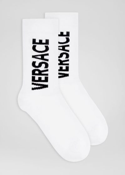 Versace Logo Socks καλτσεσ ανδρικα ασπρα | PI69EM6