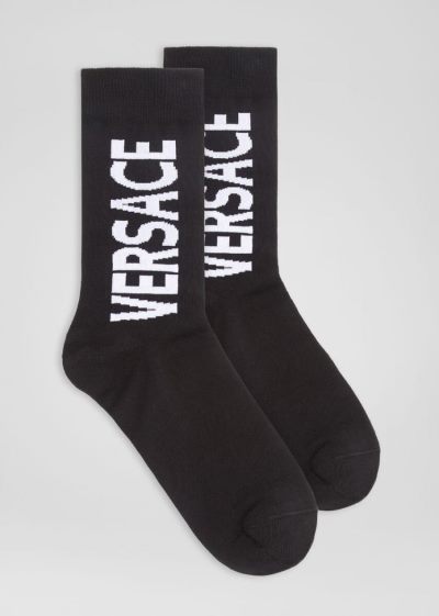 Versace Logo Socks καλτσεσ ανδρικα μαυρα | JPGYKYD