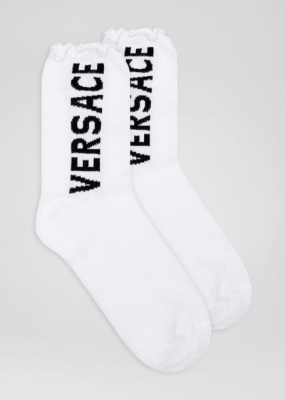Versace Logo Socks καλτσεσ γυναικεια ασπρα | 00508VI