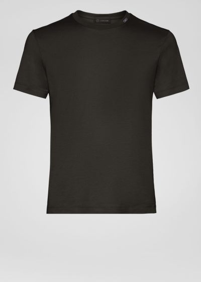 Versace Logo Tab T Shirt μπλουζακια ανδρικα μαυρα | VK7EMK4