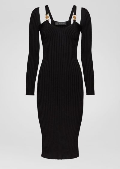Versace Medusa Accent Knit φορεμα φορεμα γυναικεια μαυρα | DBLDWES