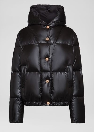 Versace Medusa Button Puffer Jacket μπουφαν γυναικεια μαυρα | N16N3F2