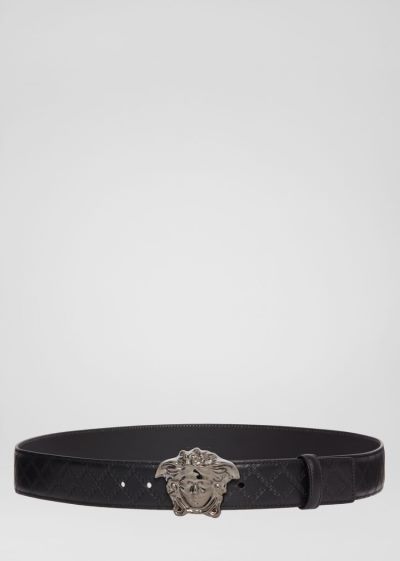 Versace Medusa Embossed Greca δερματινα Belt ζωνη ανδρικα μαυρα | D1GUMLF
