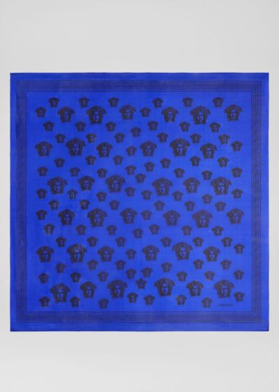 Versace Medusa Silk Scarf κασκολ γυναικεια μπλε | 0B6D2D3