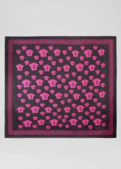Versace Medusa Silk Scarf κασκολ γυναικεια ροζ μαυρα | GDI5DR4