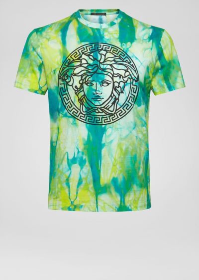 Versace Medusa Tie-Dye T Shirt μπλουζακια ανδρικα Πολύχρωμο | 80XWIVS