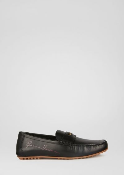 Versace Medusa δερματινα Loafers Loafers ανδρικα μαυρα | QVQA8M4
