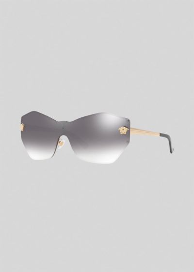 Versace Mirrored Grey Glam Medusa Shield γυαλια ηλιου γυναικεια γκρι | ULHZY2J