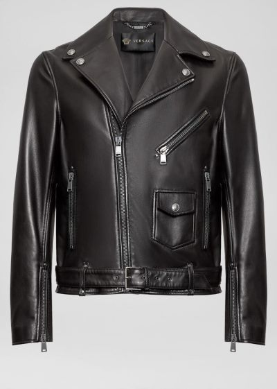 Versace Nappa δερματινα ποδηλατου Jacket μπουφαν ανδρικα μαυρα | 2MBQFUJ