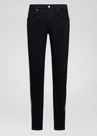 Versace Nastro Jeans τζιν παντελονι ανδρικα μαυρα | QHRPTX3