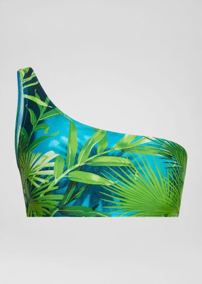 Versace One Shoulder Jungle Print Μπικίνι Top μαγιό γυναικεια Πολύχρωμο | Y29FL0I