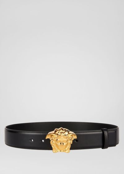 Versace Palazzo Belt with Medusa πόρπης ζωνη ανδρικα μαυρα | HBMUUFS