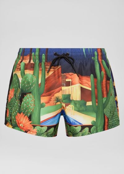 Versace Palm Springs Print Swim Shorts μαγιό ανδρικα Πολύχρωμο | 6YDTB9R