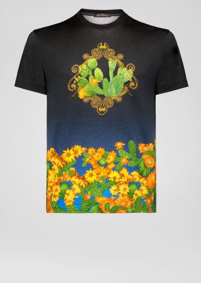 Versace Palm Springs Print T Shirt μπλουζακια ανδρικα Πολύχρωμο | 2PRLATD