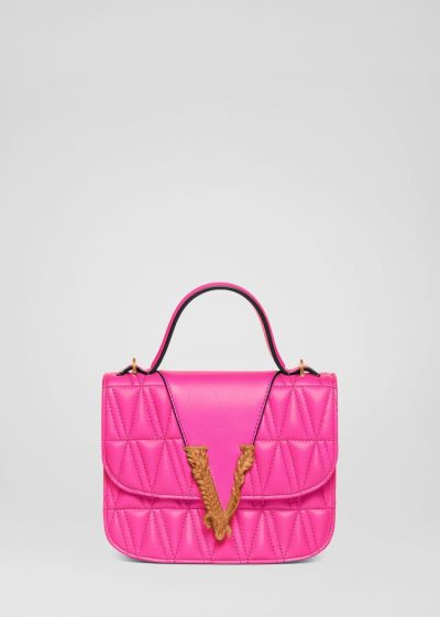 Versace Quilted Virtus Dual-Carry Bag τσαντα γυναικεια ροζ | MF6AZNQ