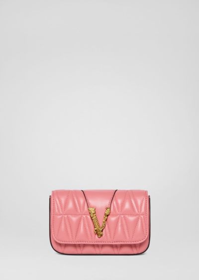 Versace Quilted Virtus Evening Bag Evening Bags γυναικεια ροζ | 5HOBO8N