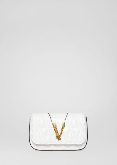 Versace Quilted Virtus Evening Bag Evening Bags γυναικεια ασπρα | DEXZXXJ