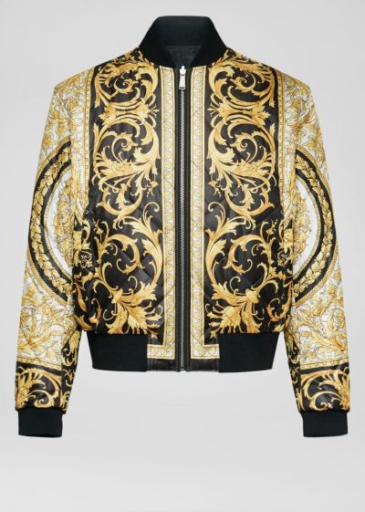 Versace Reversible Quilted Bomber Jacket μπουφαν ανδρικα μαυρα | ZORFXHQ