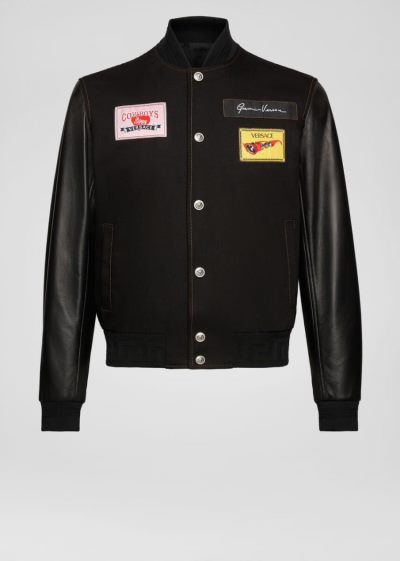 Versace Rodeo Patch Bomber Jacket μπουφαν ανδρικα μαυρα | UFBG0HP