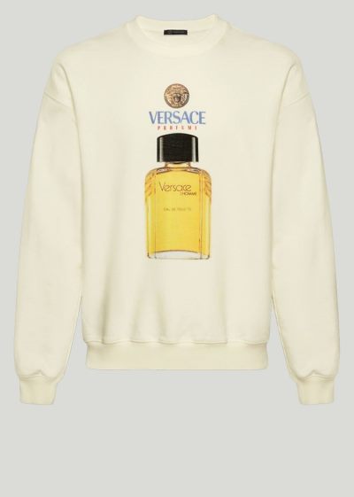 Versace Scents Motif Sweatshirt Φούτερ ανδρικα ασπρα | E2RS6H2