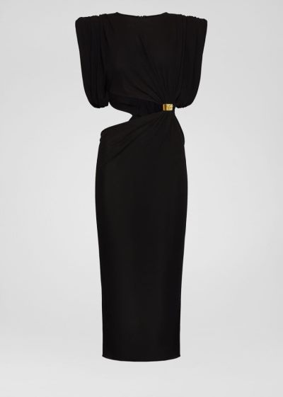 Versace Sculptural Shoulder Cut-Out φορεμα φορεμα γυναικεια μαυρα | 7K1UC31