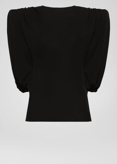 Versace Sculptural Shoulder κοντο Crêpe Top Αριστος γυναικεια μαυρα | 2C1RIES