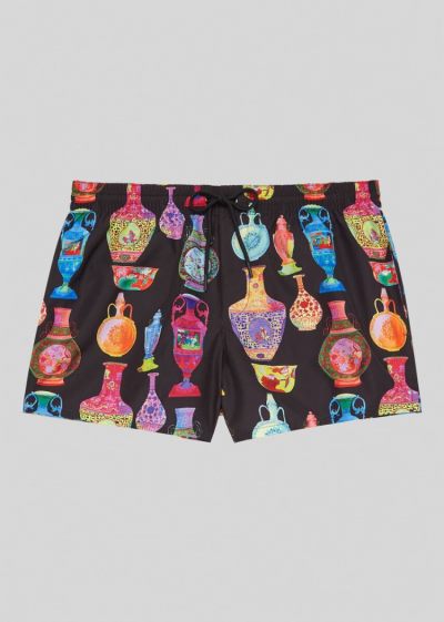 Versace Seven Vessels Print Swim Trunks μαγιό ανδρικα Πολύχρωμο | 6TVTJ0H