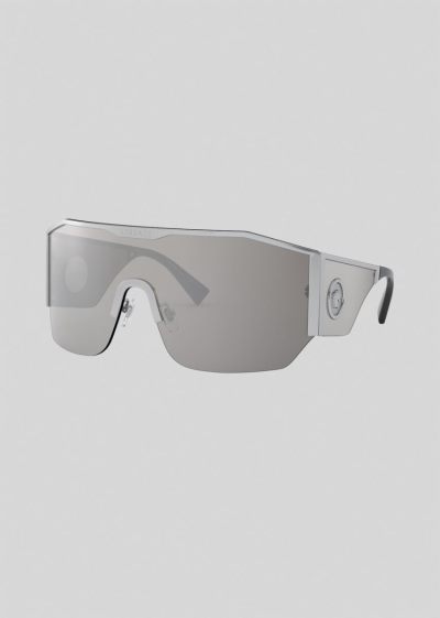 Versace Silver Medusa Halo Shield γυαλια ηλιου γυναικεια ασημι | 4G9PR9E