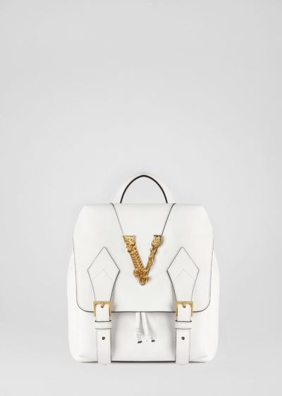 Versace Small Virtus Backpack σακιδια πλατησ γυναικεια ασπρα | DELNSH4