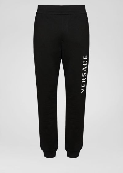 Versace Sustainable Logo Trackpants παντελόνι ανδρικα μαυρα | 3KORD69