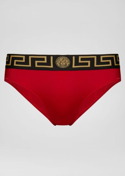 Versace Swim briefs with Medusa and Greek Key μαγιό ανδρικα κοκκινα | DKBGEUH