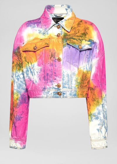 Versace Tie-Dye Denim Jacket μπουφαν γυναικεια Πολύχρωμο | XXU2CNS