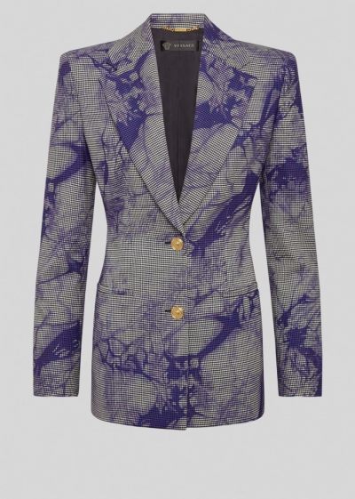 Versace Tie-Dye Houndstooth Blazer Μπλέιζερ γυναικεια μωβ | XX3DG3O