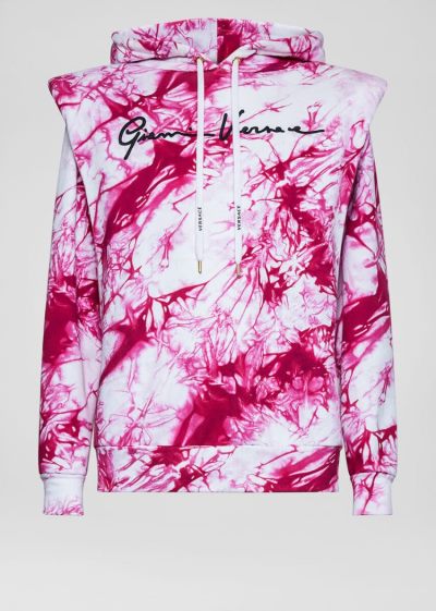 Versace Tie-Dye Print Hoodie Φούτερ γυναικεια ροζ | OU38Y3I